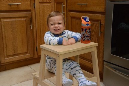 JB making a table out of the stool2